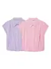 Comercio exterior transfronterizo ropa de mujer 2026 verano nuevo francés dulce a rayas top de camisa corta 6009571