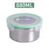 Acero Inoxidable Material 304 Caja para Comida Fresca Comida Empaquetada Caja para Comer Caja de Almacenamiento de Frutos Secos Transfronteriza Caja Redonda Doméstica para Conservar Fresco