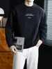 Sudadera de manga larga para hombre con bordado de tres dimensiones, de algodón hipoalergénico, doble cara, cómoda para usar en capas, gruesa para otoño e invierno