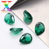 Gema Nano Verde Forma de Pera 5A 2*3-8*10mm Semiacabado Gota de Agua Piedra Suelta Wuzhou Gema Artificial Mayoreo
