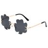 Gafas de Sol Personalizadas Europeas y Americanas Transfronterizas Lente Marina Gafas de Sol Metálicas Trébol Verde de la Suerte Gafas de Sol de Moda para Hombres y Mujeres