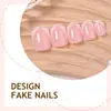 Uñas Postizas Portátiles de Venta Caliente Transfronteriza Estilo Francés, Sencillas Líneas Blancas Doradas, Uñas Postizas Portátiles de Alta Calidad Sin Costuras Al Por Mayor