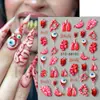 Pegatinas de Arte de Uñas Nuevas Transfronterizas Estampadas Estéreo 5D Halloween Vísceras Corazón Órgano Horror Pegatinas Adhesivas para Uñas