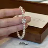 Pulseira de Cubo de Açúcar Pequeno Espumante Estilo Francês com Pérola Swarovski, Moderna e Versátil, Cheia de Diamantes, Luxo Leve, Joias de Alta Qualidade