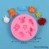 Molde para Decoración de Pasteles Colección de Animales DIY Jirafa Zorro Erizo Ardilla Fondant Chocolate Molde de Silicona