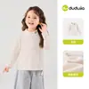 [Antiestático] Camiseta de Otoño para Niños Dudu Home Manga Larga Infantil Capa Base Top de Cuello Medio para Niñas Ropa para Bebés y Niños