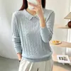 Suéter de malha com gola polo estilo francês e mangas compridas para mulheres, corte solto, adequado para primavera, outono e inverno, peça externa macia e aconchegante