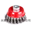 Venta al por mayor del fabricante Marca Xinsi Road Rueda de alambre en forma de copa de alambre trenzado de 2.5 pulgadas (65 mm) Cepillo de alambre para pulido y desbarbado