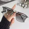 Óculos para Miopia Sven Piushuai Ponte Dupla Armação Preta Anti-Luz Azul Meia Armação Fotocromáticos Masculino Armação Grande Aparência Emagrecedora Estilo Coreano Óculos para Miopia