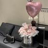 Balão abraço balde buquê capsicino rosa simulação flor eterna presente para namorada namorada menina presente de aniversário
