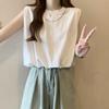 Camiseta sin mangas de color sólido estilo europeo y americano para comercio exterior, para mujer, verano, holgada, estilo coreano, top corto con chaleco de cadena