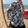 Camisa Hawaiana Verano Hombres Manga Corta Camisa Floral Holgada Tallas Grandes Vacaciones Camisa Manga Corta