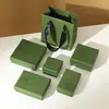 Caixa de Joias de Duas Peças Verde Escuro Retro Múltiplos Tamanhos Anel Colar Brinco Caixa de Presente Pode Imprimir Logo Em Estoque Atacado