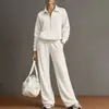 Outono 2026 Novo Cruzamento Europeu e Americano Roupas Femininas Casuais Estilo Preguiçoso Cor Sólida Conjunto Versátil para o Dia a Dia