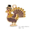 Venta Caliente Transfronteriza Colgantes de Aleación Esmaltados para Acción de Gracias Pavo Calabaza Maíz Charms Pendientes Collares Llaveros Accesorios