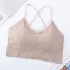 Ropa interior de verano con copa fija y tirantes para la espalda, con base cruzada y almohadilla para el pecho de una pieza, sujetador de belleza para la espalda.