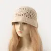 Novo Chapéu de Lã Crochê Feito à Mão em Triângulo Invertido, Chapéu de Pescador, Chapéu de Sol Pequena Aba para Mostrar o Rosto Feminino de Verão, Chapéu Bucket Versátil