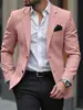 2026 Comercio Exterior Transfronterizo Blazer de un solo botón de dos botones de color liso Chaqueta de traje casual de corte slim para hombre Hombre