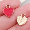 Surtido de 50 colgantes de aleación con forma de corazón de amor rosa, accesorios de joyería para hacer tú mismo, pulsera, llavero, collar y colgante con forma de gota de aceite.