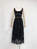 Vestido Vic de Moda Sencillo Calado Grande Oscilante 2025 Verano Nuevo Sin Mangas Cadena Costura de Gama Alta Vestido Mujer