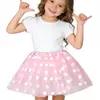 Falda Tutú Infantil Ecológica y Probable Falda de Malla Estampada de Princesa Falda Media de Seis Paneles de Tres Capas