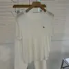Camiseta Ligera de Seda Helada Lyocell Tencel de Manga Corta para Mujer, Top Sencillo de Verano Bordado Talla Pequeña con Cuello Redondo