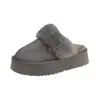 Pantuflas de Casa Suaves y Cálidas de Terciopelo Plus Suela Gruesa Talón Cerrado No Nuevas Para Usar en Casa Pantuflas de Algodón Mujer Invierno Felpa Engrosada