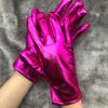 Luvas de couro envernizado sexy europeias e americanas para performance em palco adulto, acessórios de roupas divertidas, luvas finas refletivas para cosplay