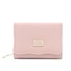 Cartera para Mujer Corta Estilo Coreano Pu Color Puro Cierre de Cremallera Hebilla Plegable Ranuras para Múltiples Tarjetas Monedero para Estudiante Soporte para Billetes de Mujer