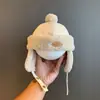 Chapéu de Bebê Transfronteiriço Chapéu Lei Feng Outono e Inverno Fofo e Super Fofo Forrado com Lã Quente Proteção para Orelhas Chapéu de Bebê para Meninos e Meninas 1 Ano de Idade