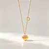 Collar de Corazón Coreano Meichen para Mujer Cadena para Clavícula Lujo Ligero Sentido de Diseño de Nicho Nuevo Modelo 2021 Colgante de Acero de Titanio Simple