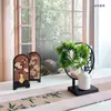 Novo Estilo Chinês Janela Falsa Tecido de Fundo para Janela Fragrância Floral Props para Fotografia de Produtos Alimentícios Gravação de Vídeo Curto para Sala de Estar