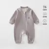 Ropa para Bebé Estilo Primavera y Otoño Romper con Cremallera de Lana y Seda Traje para Gatear Para Salir Niños y Niñas Ropa para el Hogar Fábrica de Origen