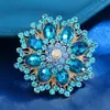 Moda Europea y Americana Aleación Strass Calado Girasol Broche Clásico Ropa de Dama Corsage Pin de Joyería Se Puede Encriptar