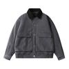 Jaqueta de Algodão Masculina Northbound Estilo Americano Marca Moderna Cor Nova 2025 Bloco de Cores Gola Reversível Jaqueta de Trabalho Casaco Espessado para Homens