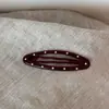 Pin BB de lunares, pasador triangular ovalado básico versátil, pinza para el cabello de metal con puntos coloridos de aceite de goteo, nuevo accesorio para el cabello