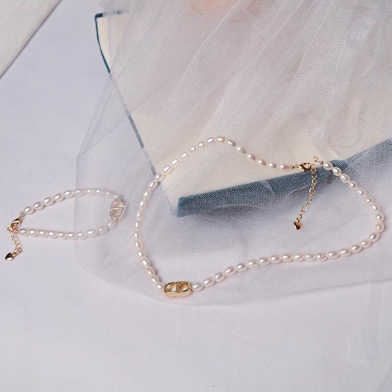 通勤简约天然淡水珍珠项链ins高级感小众14k注金