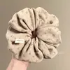 Scrunchie de Tricô Floral Pequeno Estilo Coreano com Toque de Luxo, Elástico de Cabelo Estampado com Vibe Vintage, Elástico para Rabo de Cavalo
