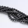 Obsidiana esmerilada natural seis caracteres verdad cuentas dispersas semiacabadas cuentas DIY pulsera collar material de cuentas