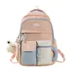 Mochila de estilo japonés ins, nueva, de alta apariencia, colores frescos y dulces en bloques de color, para estudiantes de secundaria y preparatoria, mochila ligera para salidas de primavera