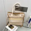 Bolso de Hombro Tejido de Moda para Mujer, Nuevo Estilo Étnico, Bloques de Color, Rayas, Simple, para el Trabajo y los Viajes