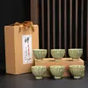 Juego de Té de Cerámica Jun Kiln Taza de Té Taza de Degustación Taza del Anfitrión Esmalte de Color Taza Individual Jianzhan Pequeño Regalo Vajilla de Té Lujo Ligero Retro
