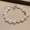 Pulseira de pérolas requintada estilo francês, moderna e sofisticada, design criativo para o dia a dia, acessório elegante e versátil