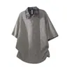 Diretamente do Fabricante, Camisa Polo Patchwork Xadrez Estilo Japonês de Manga Curta para Homens e Mulheres, Verão 2026, Camiseta Solta e Versátil de Meia Manga