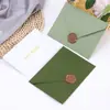 Set de Papel de Carta Verde Aguacate Verde Oscuro Oliva Estilo Vintage Carta Invitación Postal Almacenamiento Sobre con Sello de Cera