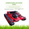 Cortador de grama de controle remoto sobre esteiras, máquina de cortar grama, campo, playground, margem do rio, parque de ecologização, cortador de grama de controle remoto