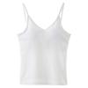 Camisola de cuello en V con copas de sujetador integradas para mujer, ropa interior de tubo superior de capa base push-up de moda