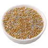 Cuentas de Vidrio para Arroz de Colores de Alta Calidad de 1.5-4 mm Accesorios para Manualidades con Cuentas Pulsera Collar Cuentas Espaciadoras Cuentas Pequeñas Doradas Cuentas Redondas