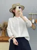 Colección Otoño 2026: Camisa de Algodón Fresco Estilo Japonés de Doble Botonadura y Manga Larga, Nuevo Top Casual para Mujer al por Mayor