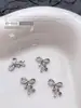Acessórios Populares Transfronteiriços para Nail Art Laço Branco K, Fitas Versáteis em Formato de Gravata Borboleta de Metal Tridimensional, Peças para Decoração de Unhas DIY